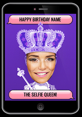 Selfie Queen Photo Birthday Card